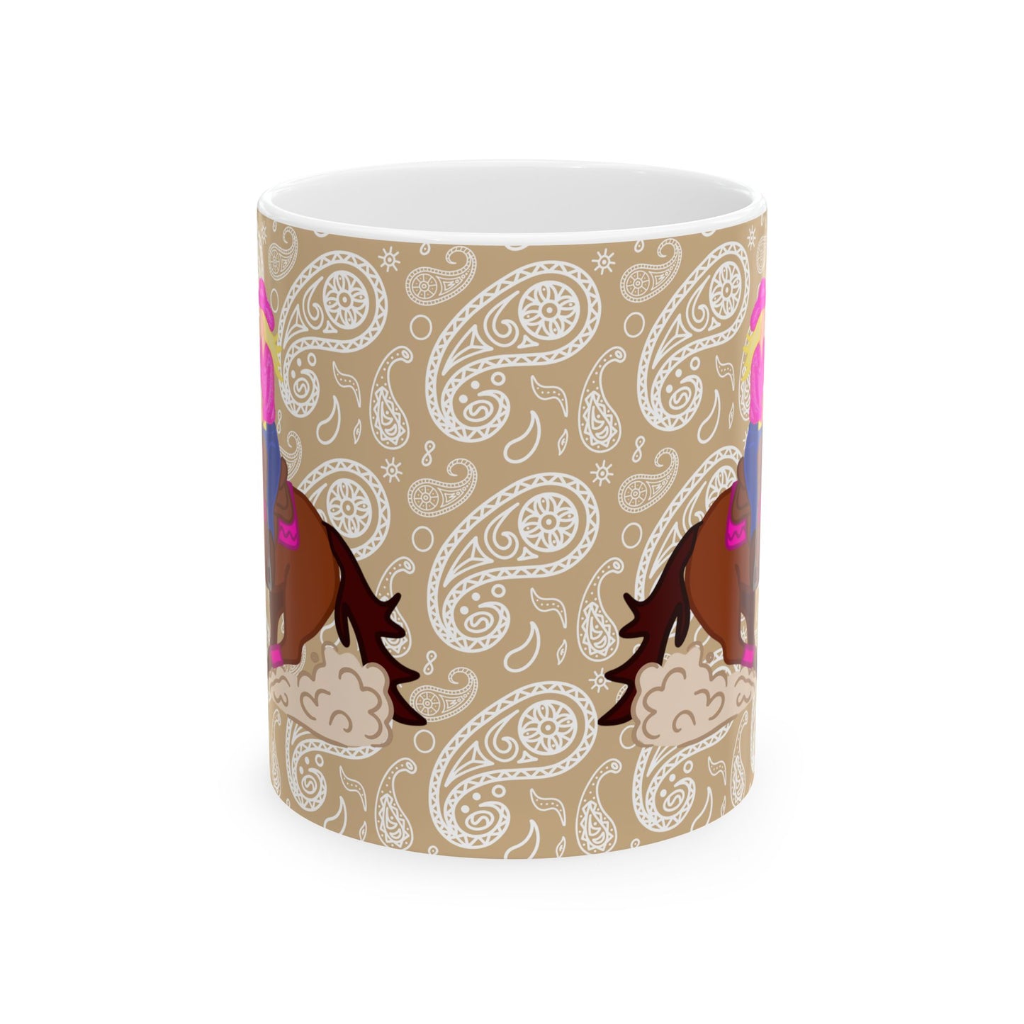 Barrel Racer Cowgirl Ceramic Coffee Mug | Rodeo Art | 11oz & 15oz