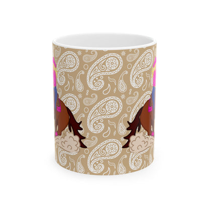 Barrel Racer Cowgirl Ceramic Coffee Mug | Rodeo Art | 11oz & 15oz