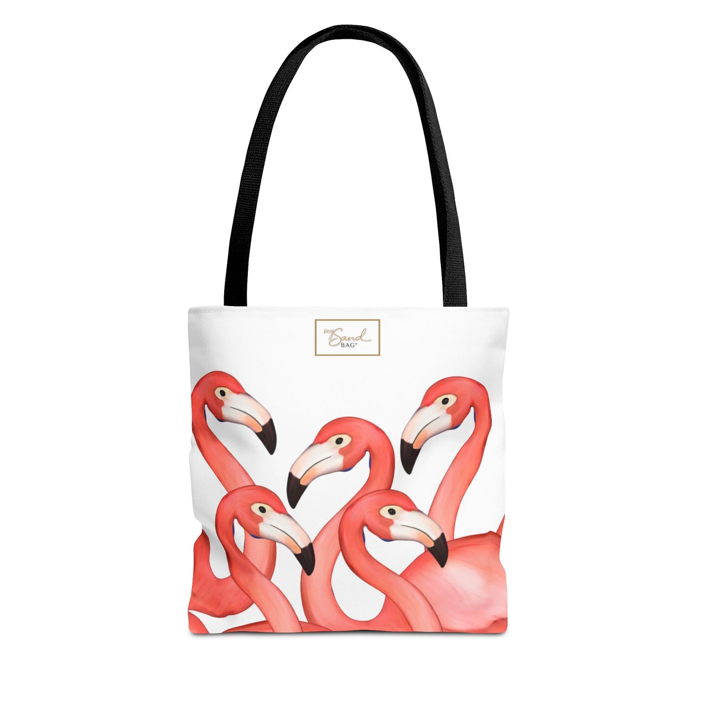 My Sand Bag Flamingos Tote Reusable Shopping Tote Durable Polyester Beach Bag