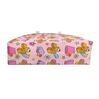 Pink Teacher School Supplies Back to School Beach Bag Weekender Bag Teacher Appreciation Tote