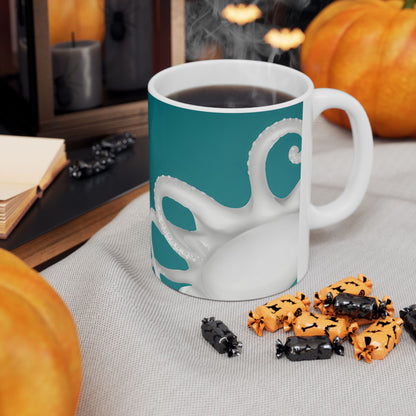 Kraken Octopus Pirate Ceramic Coffee Mug 11oz With Maritime Design Oceanic Nautical Mug For Coffee Lovers