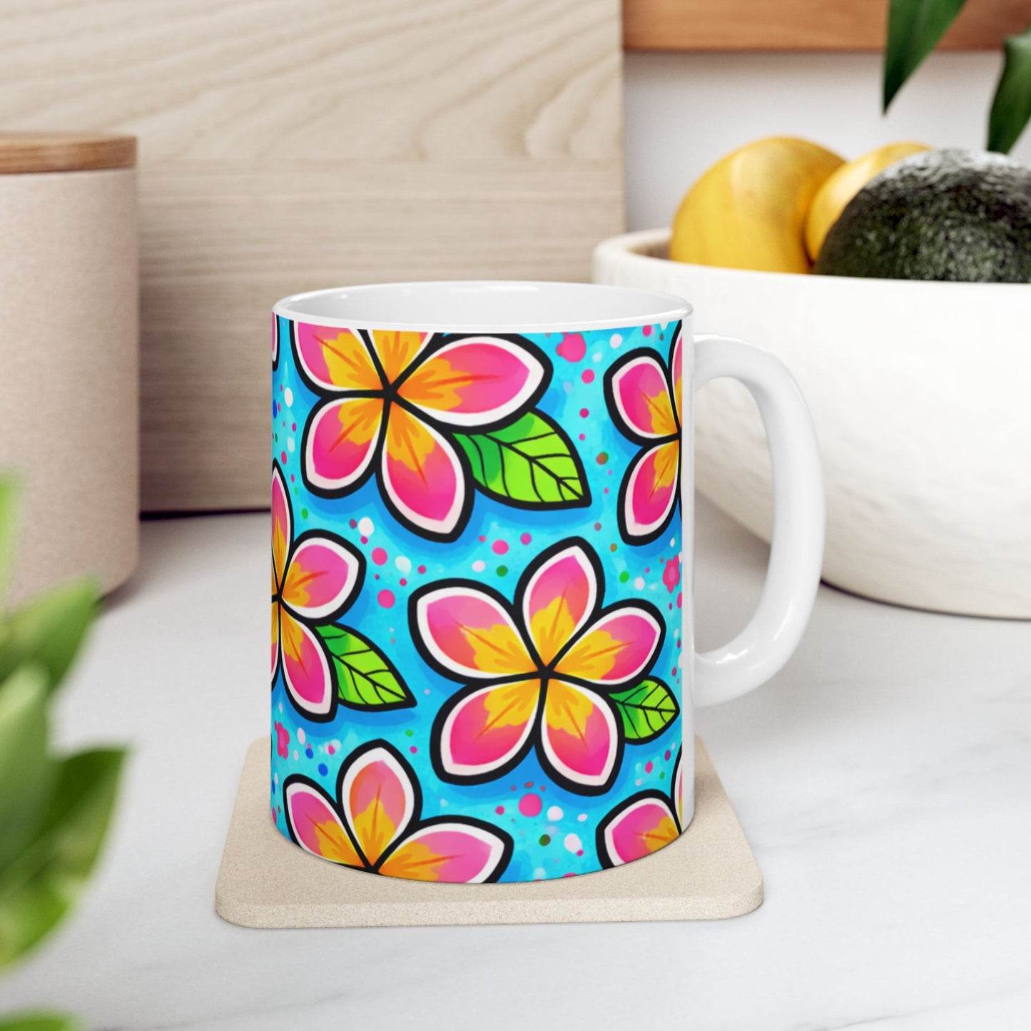 My Sand Bag™ | Watercolor Plumeria Coffee Mug