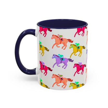 Kentucky Derby Racehorse Accent Coffee Mug | Race Day Gift | 11oz & 15oz