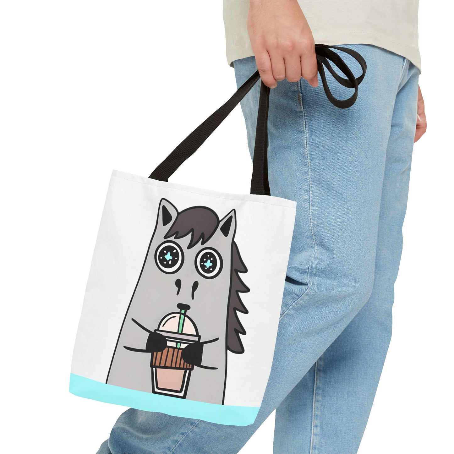 Coffee-Drinking Horse Frappuccino Tote Bag