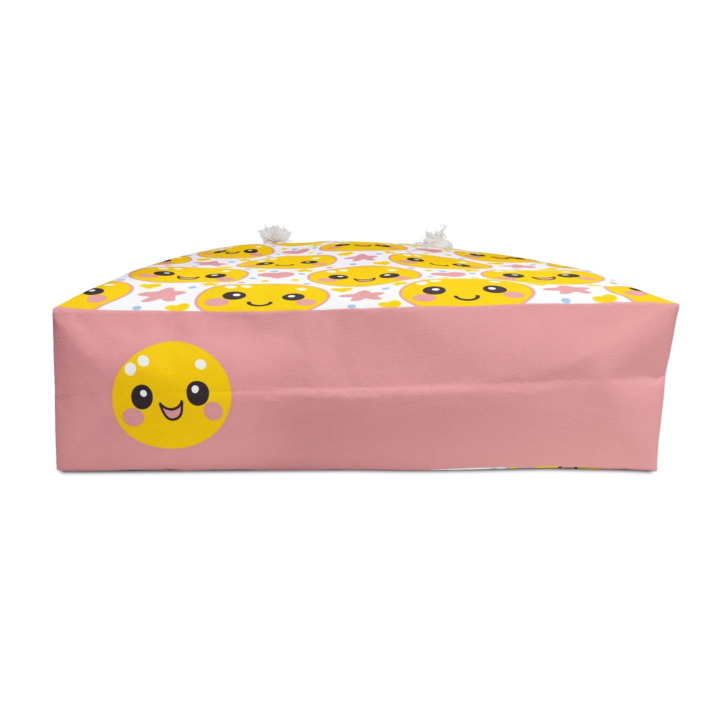 Retro Happy Face Beach Weekender Bag | Yellow Smiley Travel Tote