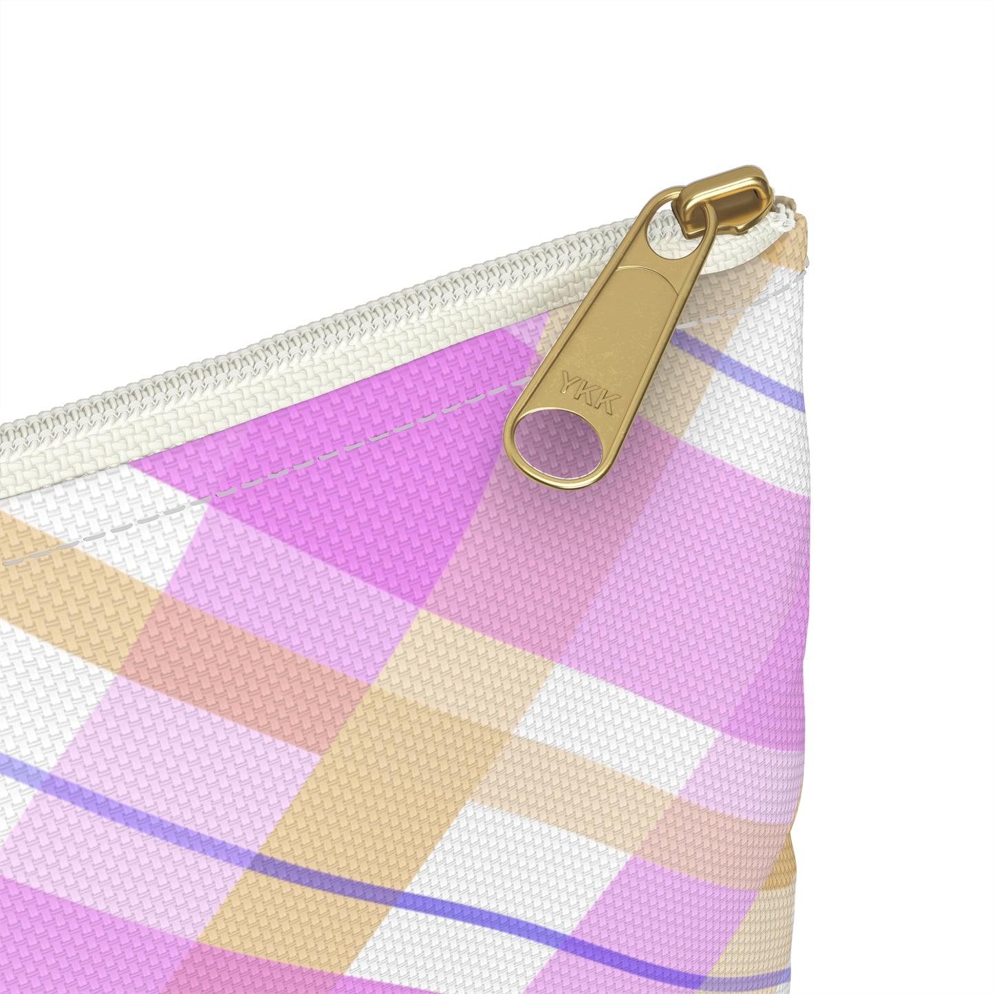 Cowgirl Plaid Accessory Pouch — Pink Plaid Horse Riding Makeup Bag