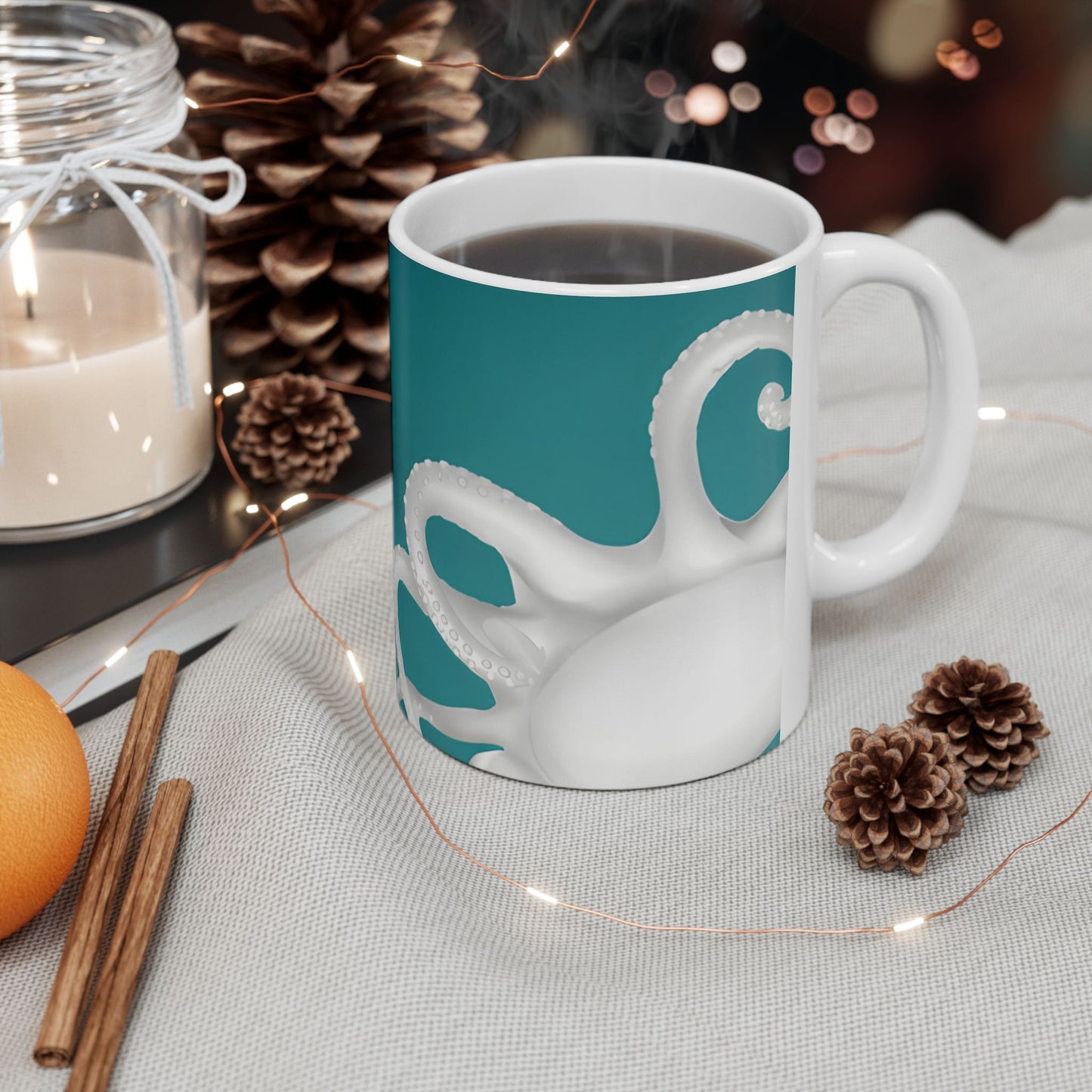 Kraken Octopus Pirate Ceramic Coffee Mug 11oz With Maritime Design Oceanic Nautical Mug For Coffee Lovers