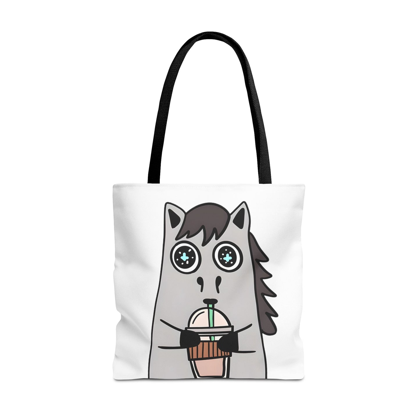 Coffee-Drinking Horse Frappuccino Tote Bag