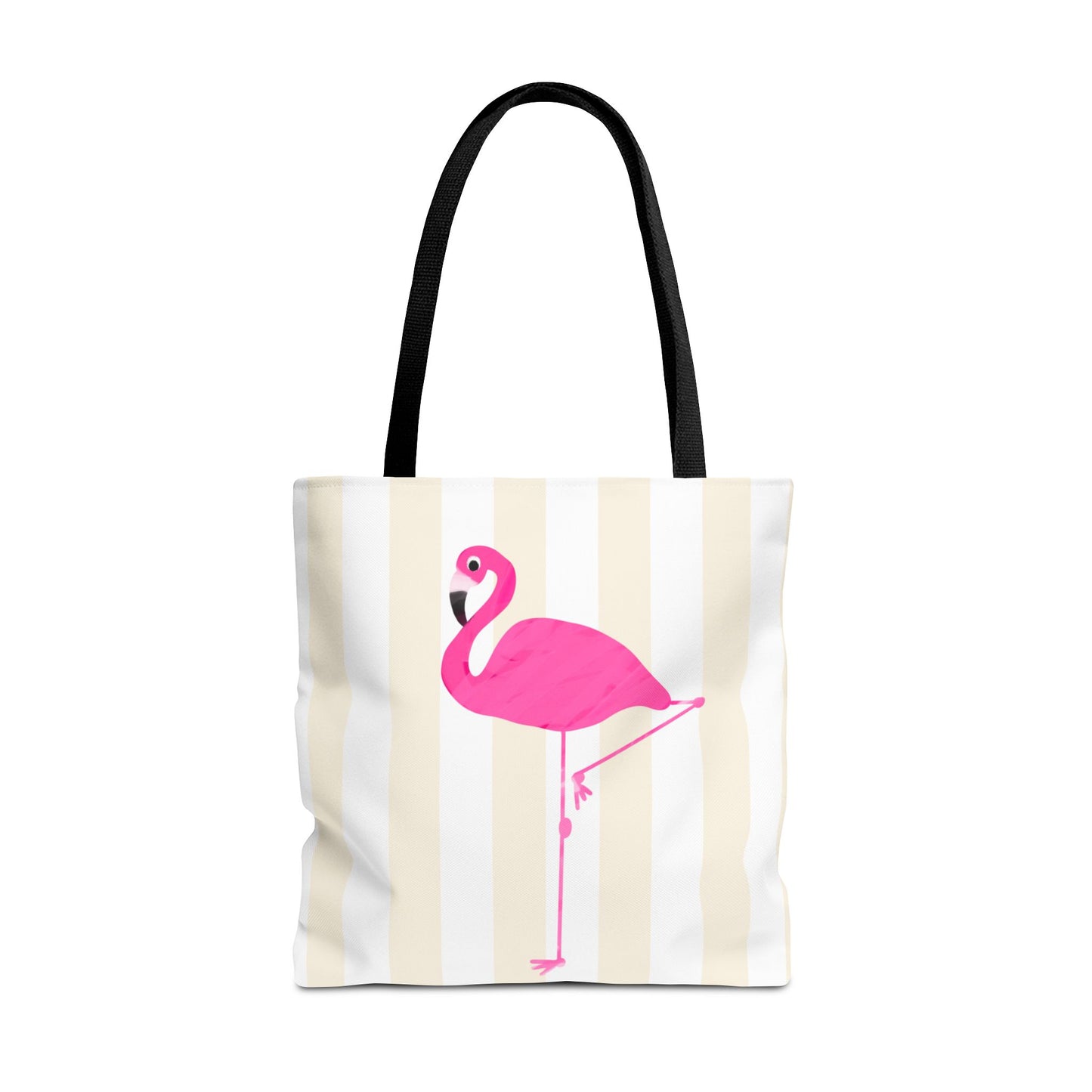 Pink Flamingo Illustration Tote Shopping Reusable Bag | All-Over Print
