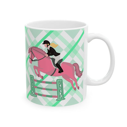 Hunter Jumper Horse Ceramic Coffee Mug | Show Jumping Art | 11oz & 15oz