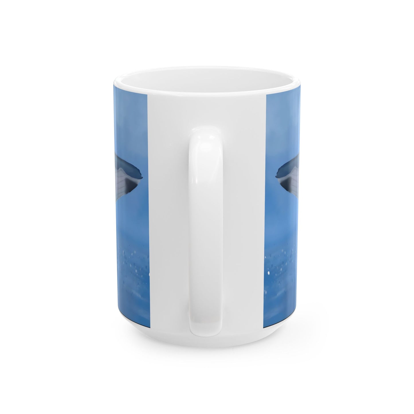 Humpback Whale Ceramic Mug For Whale Watching Coffee Cup With Frosted Ocean And Snowflake Artwork