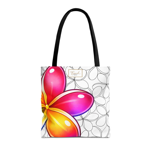My Sand Bag Plumeria Tote Reusable Hawaiian Shopping Bag