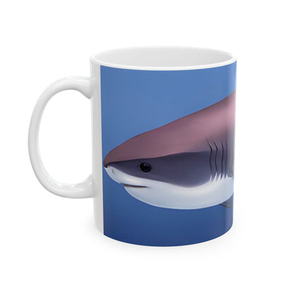 Great White Shark Coffee Mug Ceramic With Bold Ocean Artwork In Vibrant High Definition Color