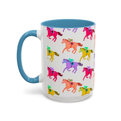Kentucky Derby Racehorse Accent Coffee Mug | Race Day Gift | 11oz & 15oz