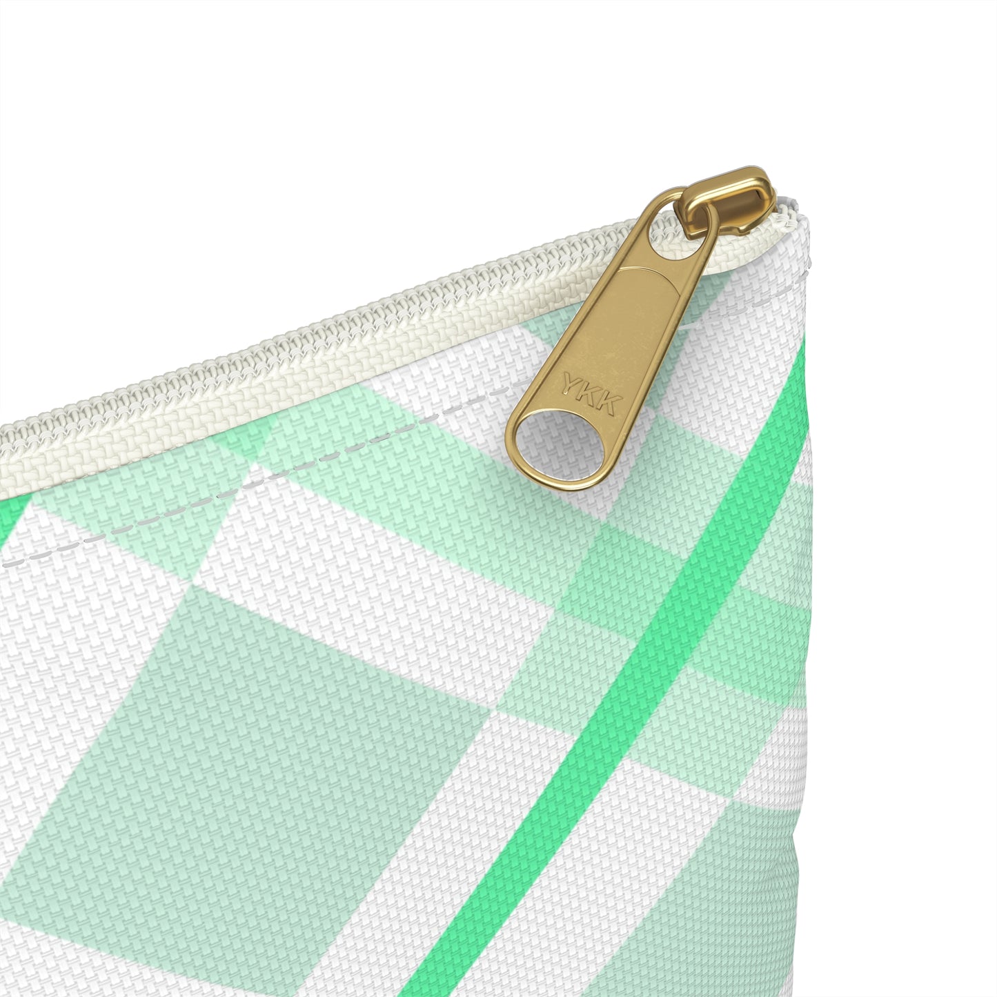 Equestrian Jumping Accessory Pouch — Mint Plaid Horse Rider Makeup Bag