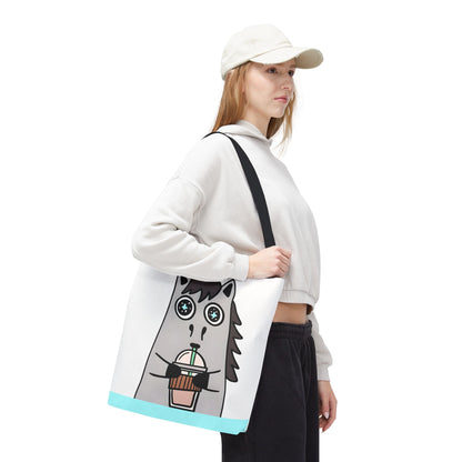 Coffee-Drinking Horse Frappuccino Tote Bag
