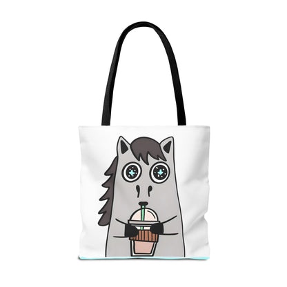 Coffee-Drinking Horse Frappuccino Tote Bag