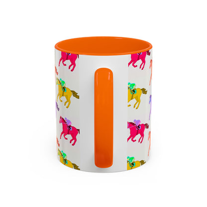 Kentucky Derby Racehorse Accent Coffee Mug | Race Day Gift | 11oz & 15oz