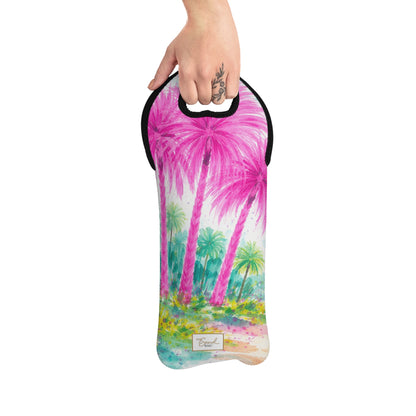 My Sand Bag™ Wine Carrier | Pink Palm Trees