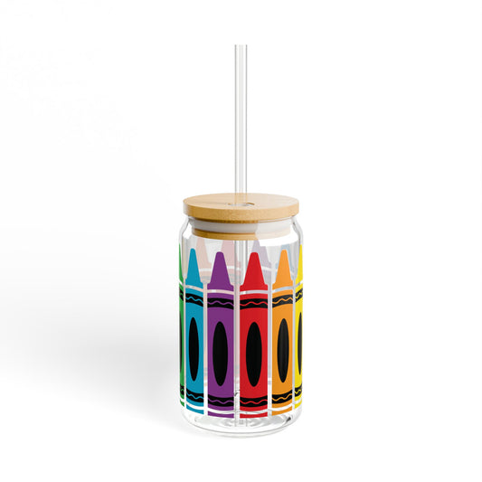 Teacher Appreciation Sipper Glass | 16oz Back to School Glass Can with Straw
