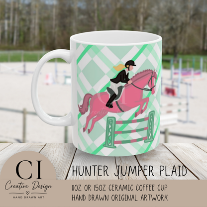 Hunter Jumper Horse Ceramic Coffee Mug | Show Jumping Art | 11oz & 15oz