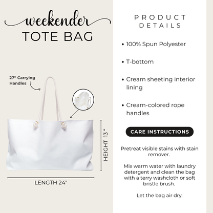 Stingray Beach Weekender Bag Carryall for Travel and Swim