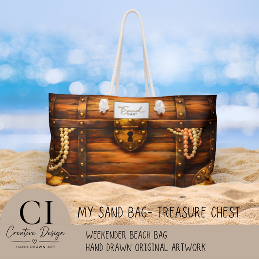 Pirate Treasure Chest Weekender Bag for Beach Travel and Nautical Adventures