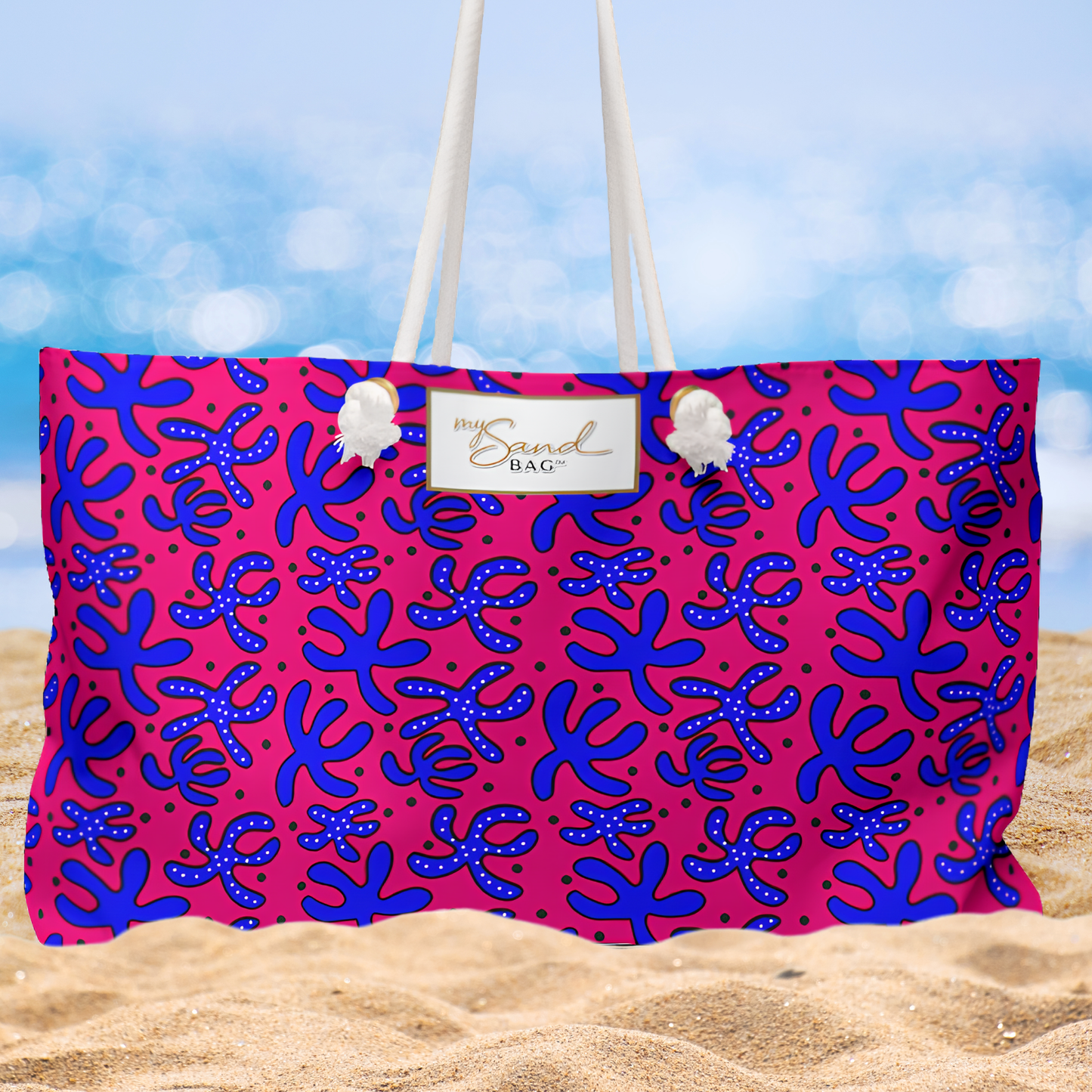 Colorful Hand Drawn Starfish Weekender Bag Beach Tote Nautical Travel Bag