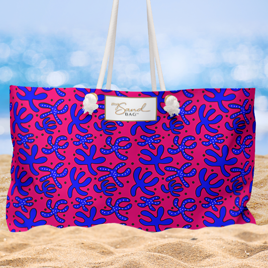 Colorful Hand Drawn Starfish Weekender Bag Beach Tote Nautical Travel Bag