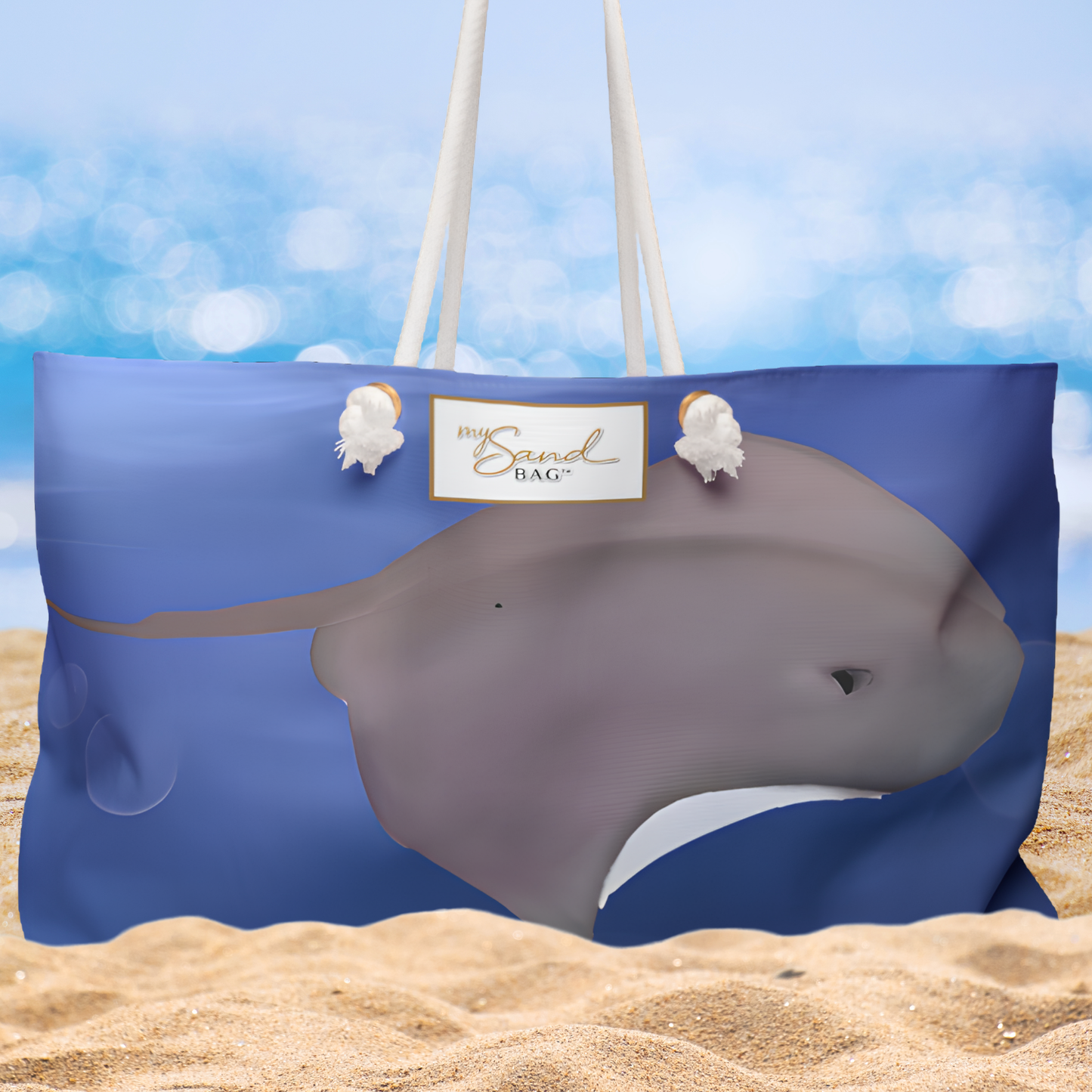Stingray Beach Weekender Bag Carryall for Travel and Swim