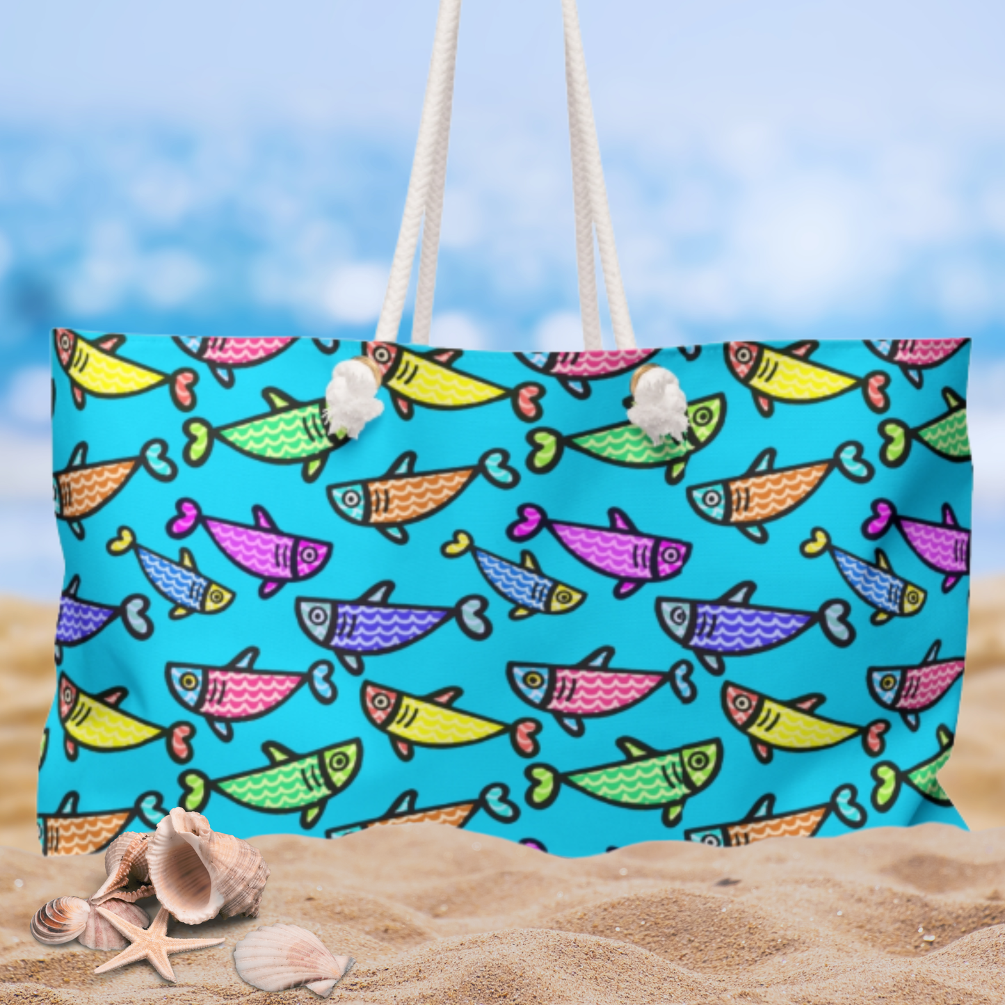 Happy Fish Beach Bag