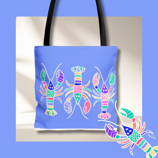 Hand-Drawn Lobster Tote Bag | Coastal Market Bag | 3 Sizes