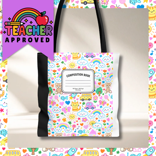 Pastel Rainbow Teacher Tote Bag | Back to School Gift | 3 Sizes