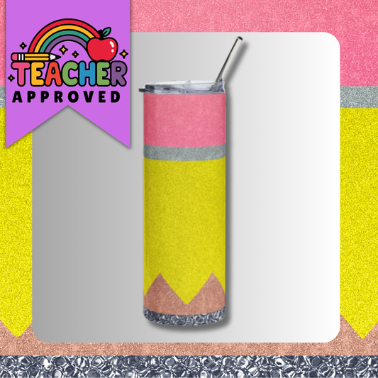 Teacher Pencil Stainless Steel Tumbler | 20oz Teacher Appreciation Travel Mug