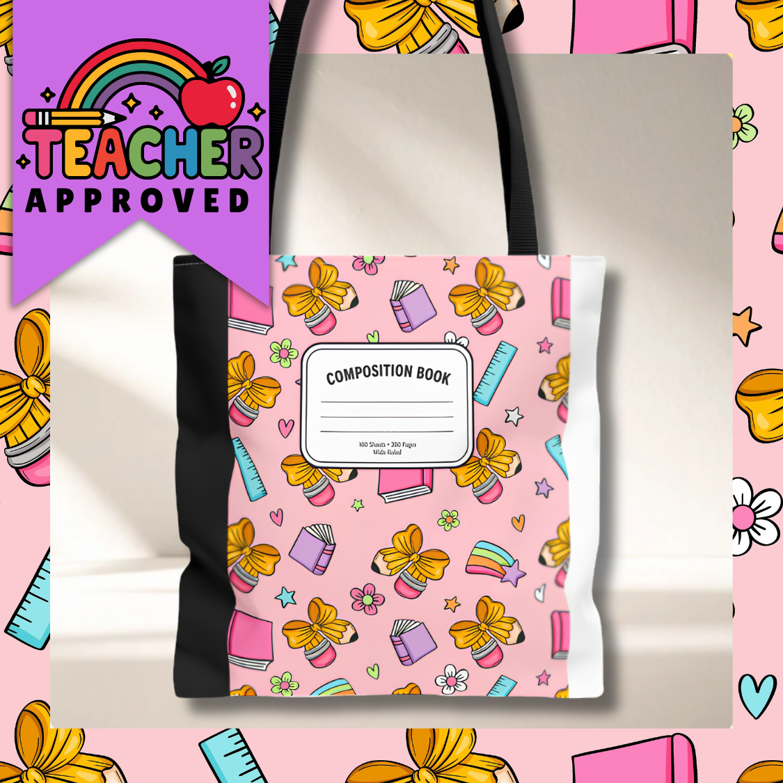 Back to School Teacher Tote Bag | Teacher Appreciation Book Bag | 3 Sizes