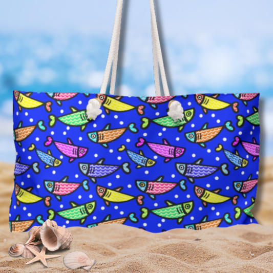 My Sand Bag™ Happy Fish 2 Beach Weekender Bag | Coastal Travel Bag
