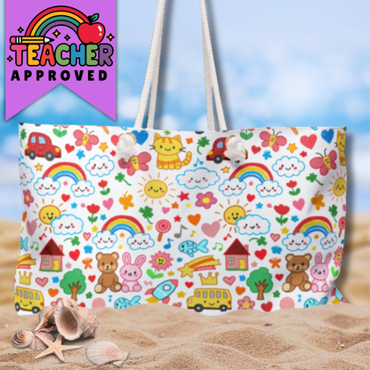 Child's Drawing Teacher Gift Weekender Bag | Teacher Appreciation Tote