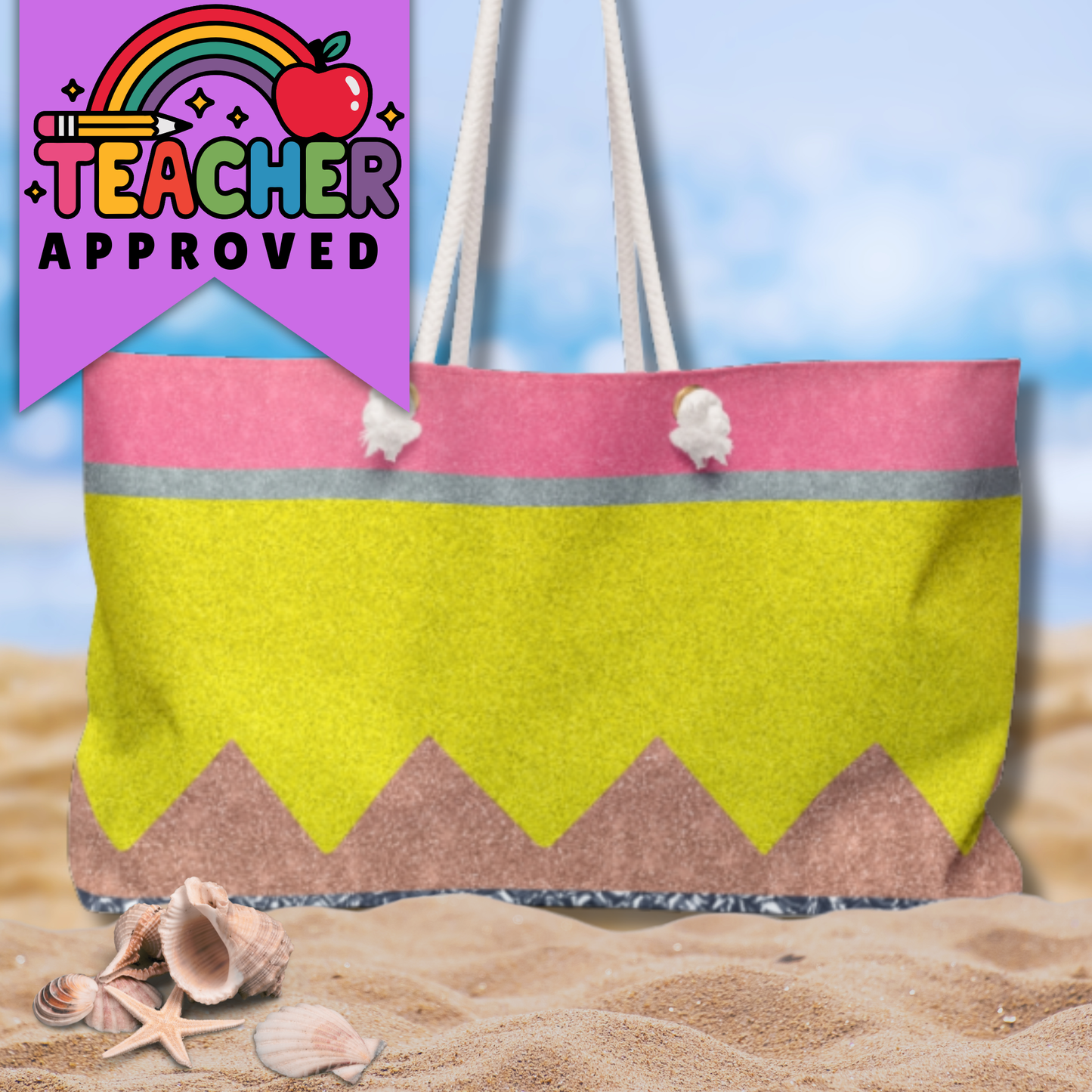 Giant Pencil Teacher Weekender Bag | Teacher Appreciation Beach Bag