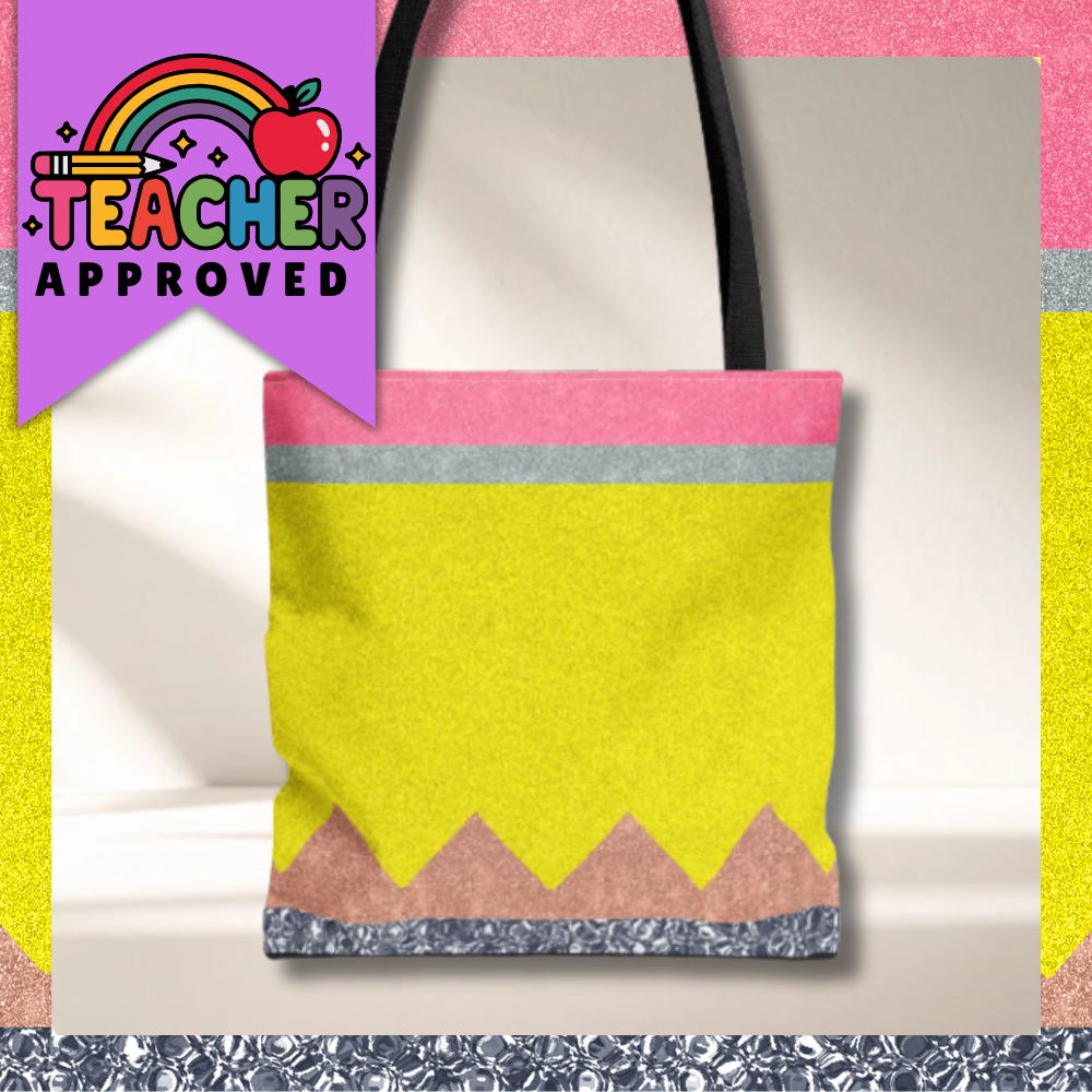 Giant Pencil Teacher Tote Bag | Back to School Gift | 3 Sizes