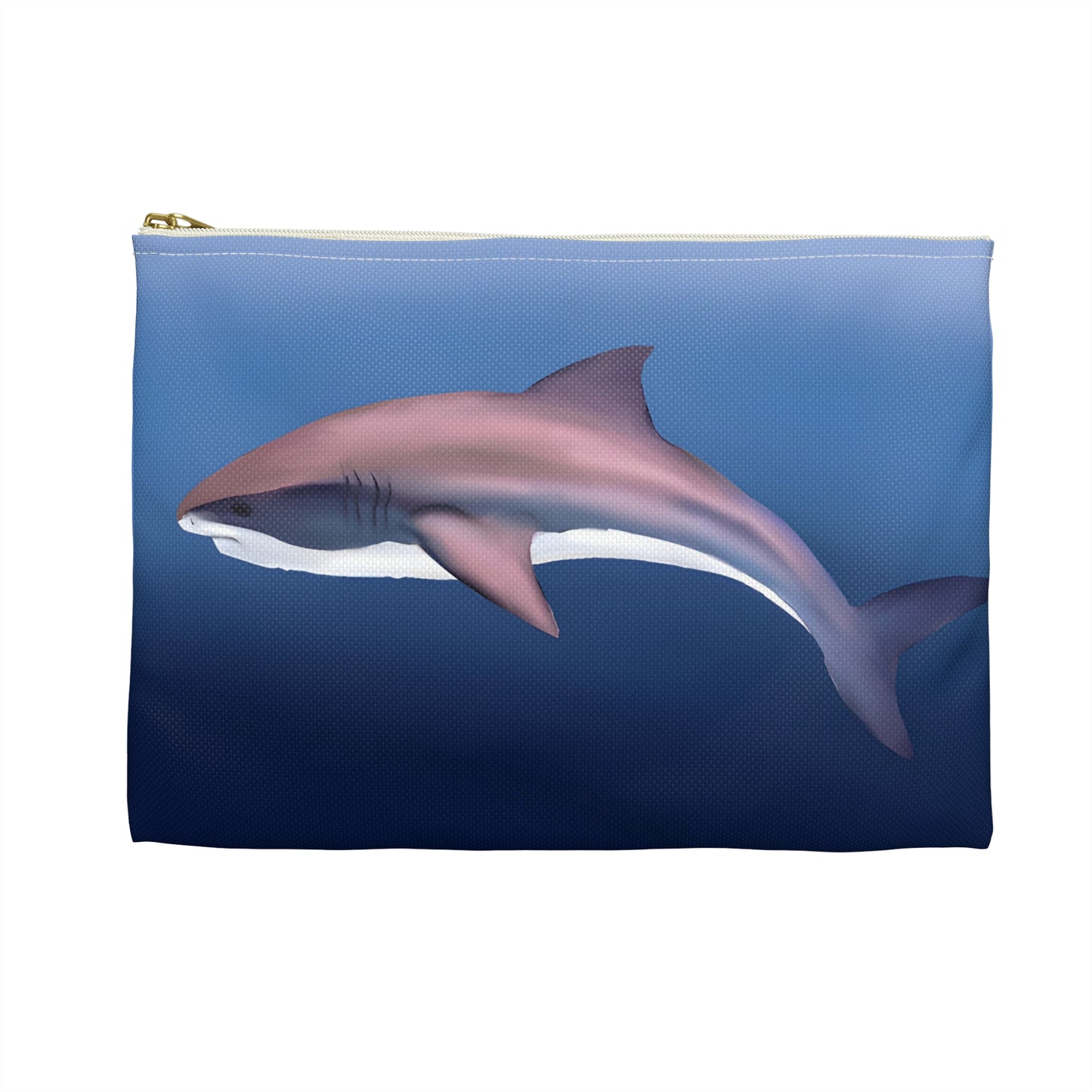 My Sand Bag Essentials Pouch Great White Shark Canvas Zip Pouch