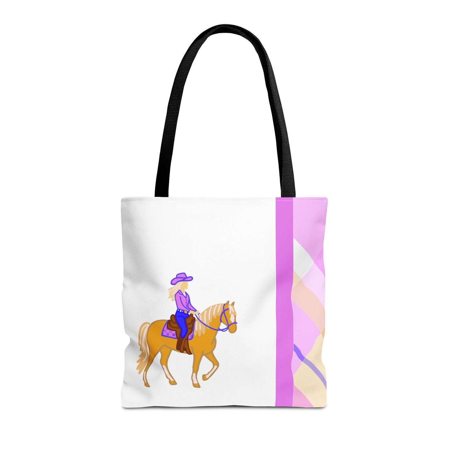 Western Trail Rider and Horse Tote Bag - Western Cowgirl Carryall