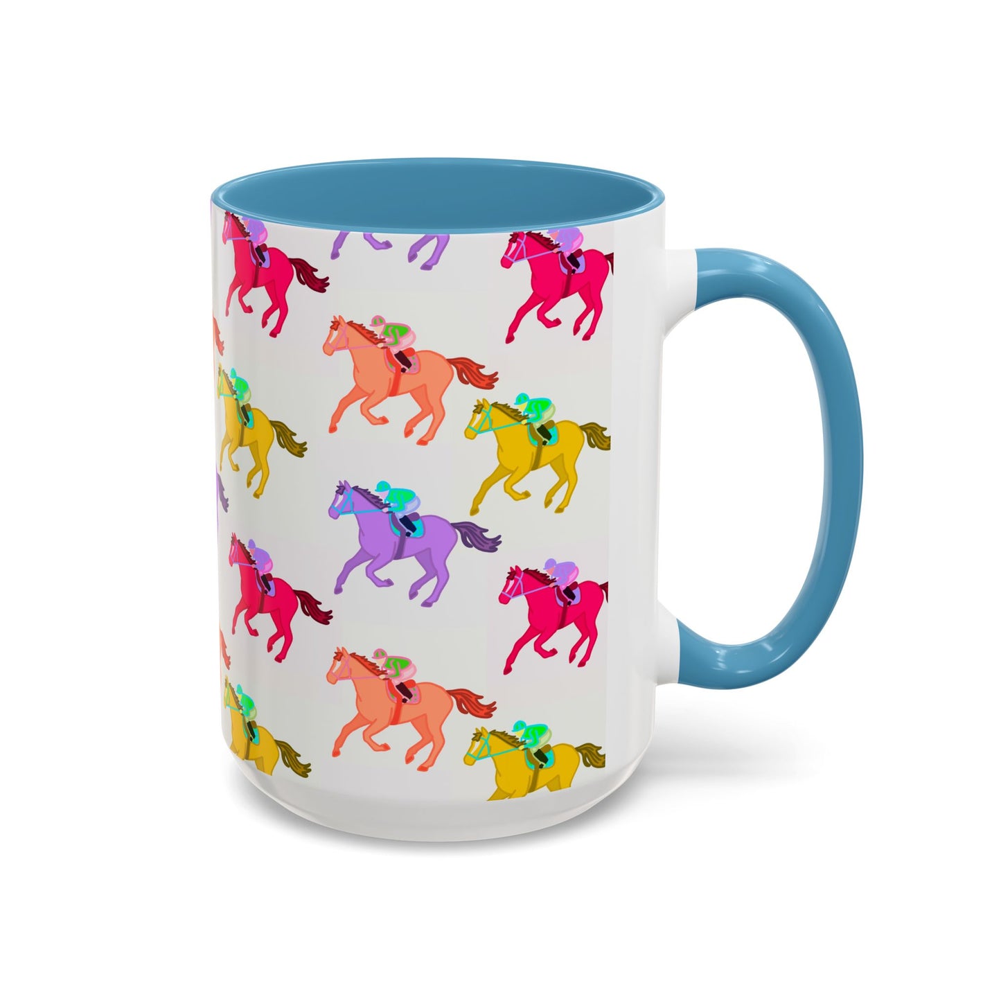Kentucky Derby Racehorse Accent Coffee Mug | Race Day Gift | 11oz & 15oz