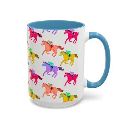 Kentucky Derby Racehorse Accent Coffee Mug | Race Day Gift | 11oz & 15oz
