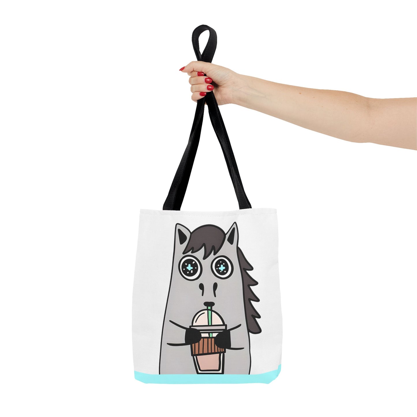 Coffee-Drinking Horse Frappuccino Tote Bag