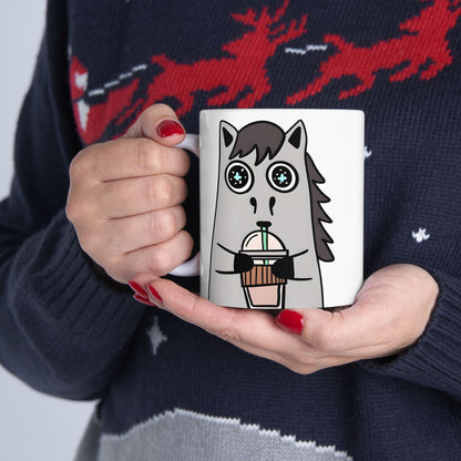Frappuccino Horse Ceramic Mug — Horse Coffee Cup (11oz & 15oz)