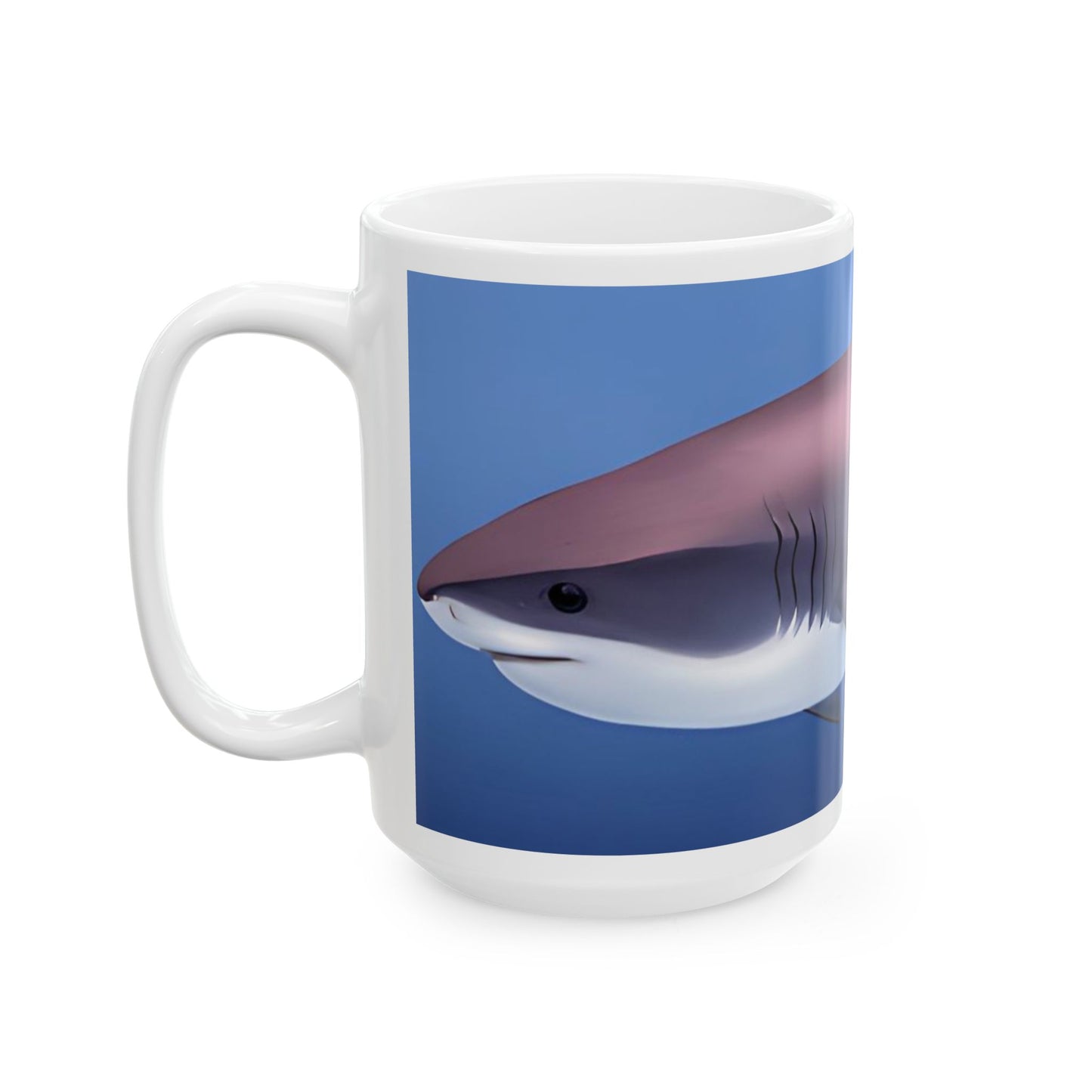 Great White Shark Coffee Mug Ceramic With Bold Ocean Artwork In Vibrant High Definition Color