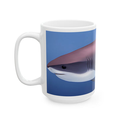 Great White Shark Coffee Mug Ceramic With Bold Ocean Artwork In Vibrant High Definition Color