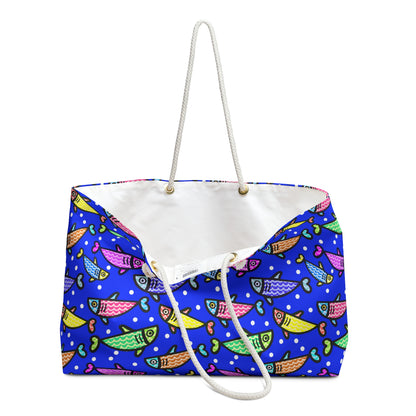 My Sand Bag Happy Fish 2 Beach Bag Weekender Bag For Travel