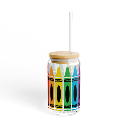 Teacher Appreciation Sipper Glass | 16oz Back to School Glass Can with Straw