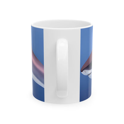 Great White Shark Coffee Mug Ceramic With Bold Ocean Artwork In Vibrant High Definition Color